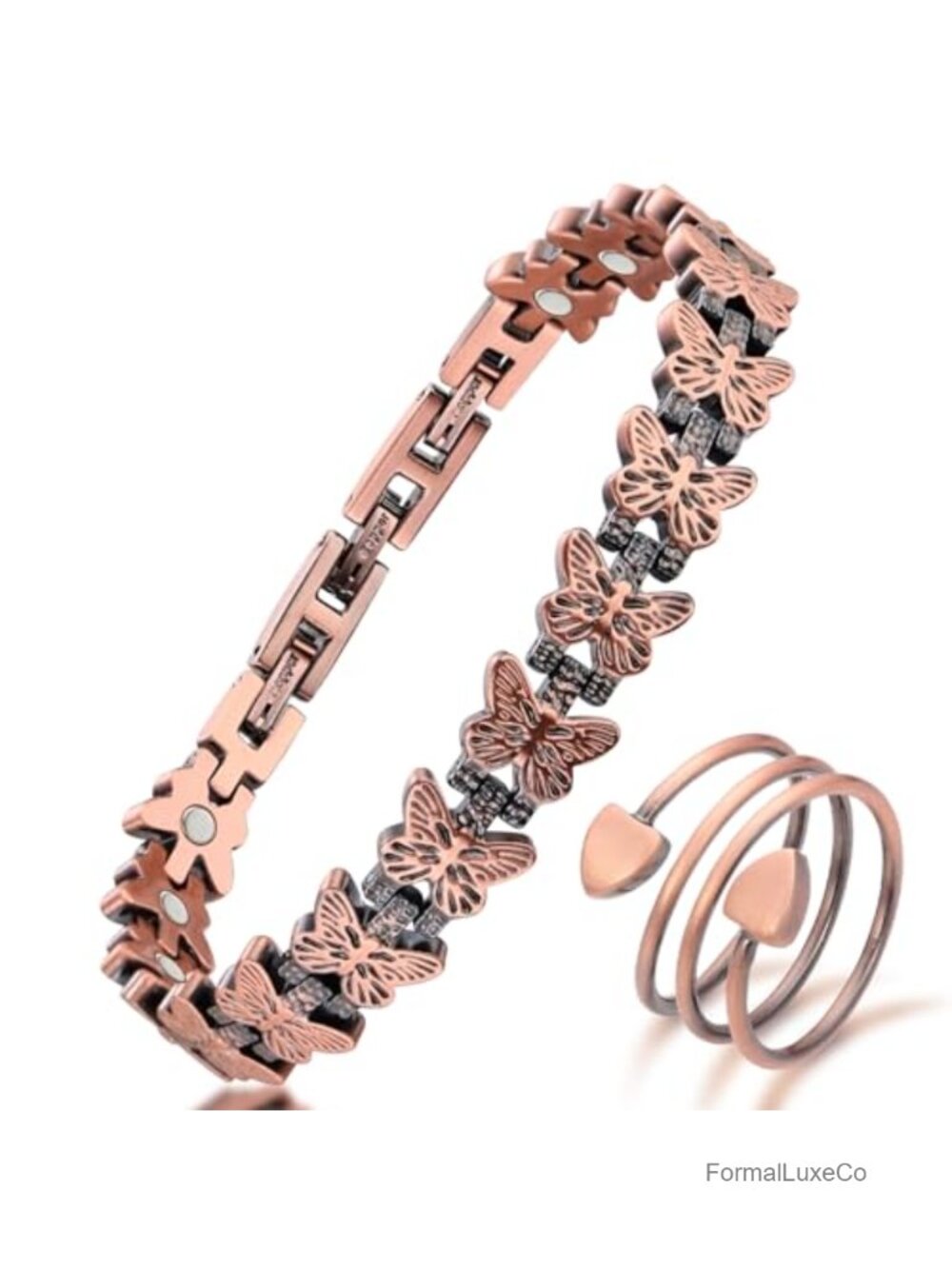 99.99% Pure Solid Copper Cuff Bracelet with 3500 Gauss Magnetic, Adjustable